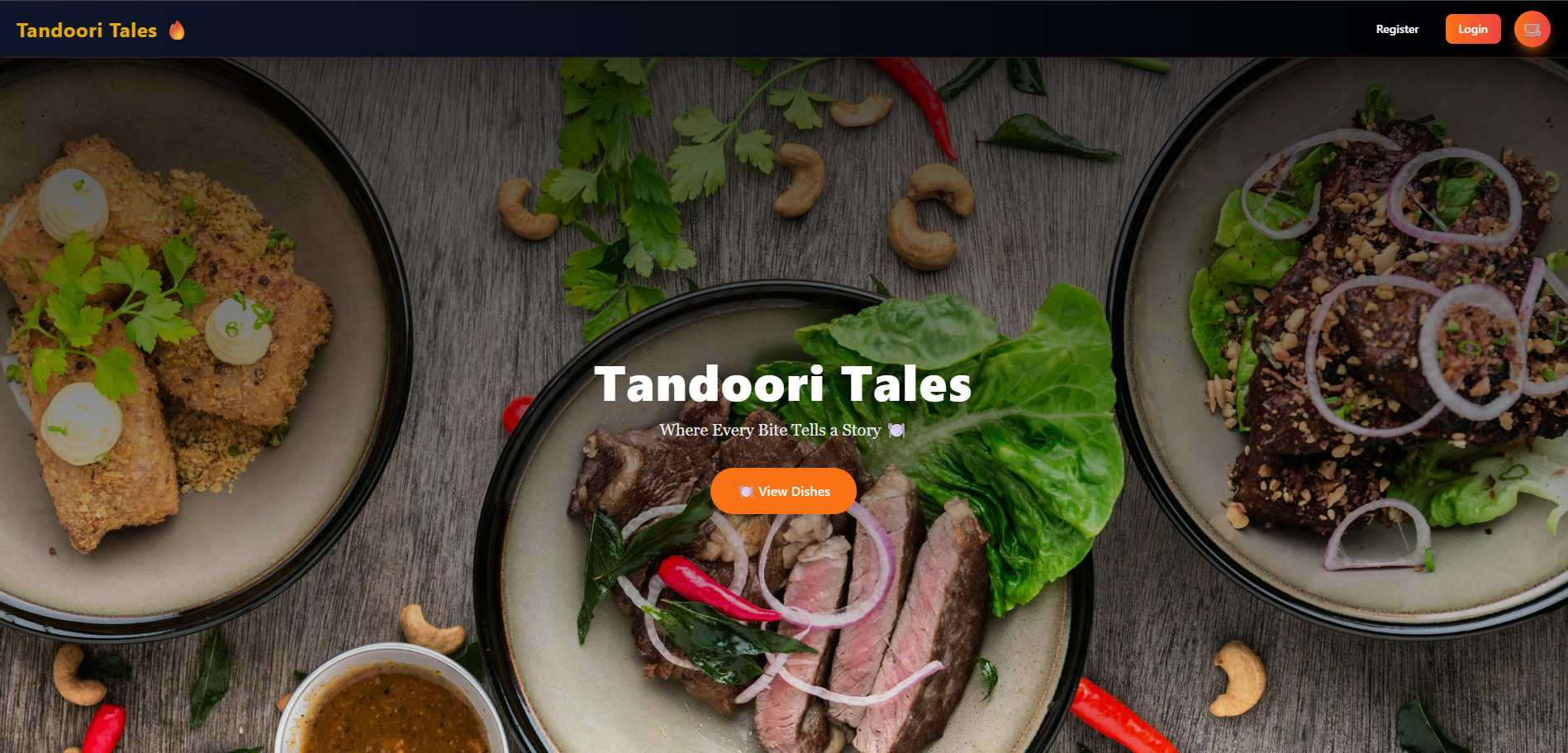 Tandoori Tales restaurant website preview